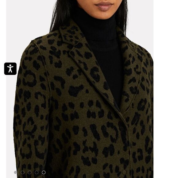 NWT HARRIS WHARF LONDON
Cocoon Leopard Printed Boiled Cotton Coat Green Small - Picture 3 of 15